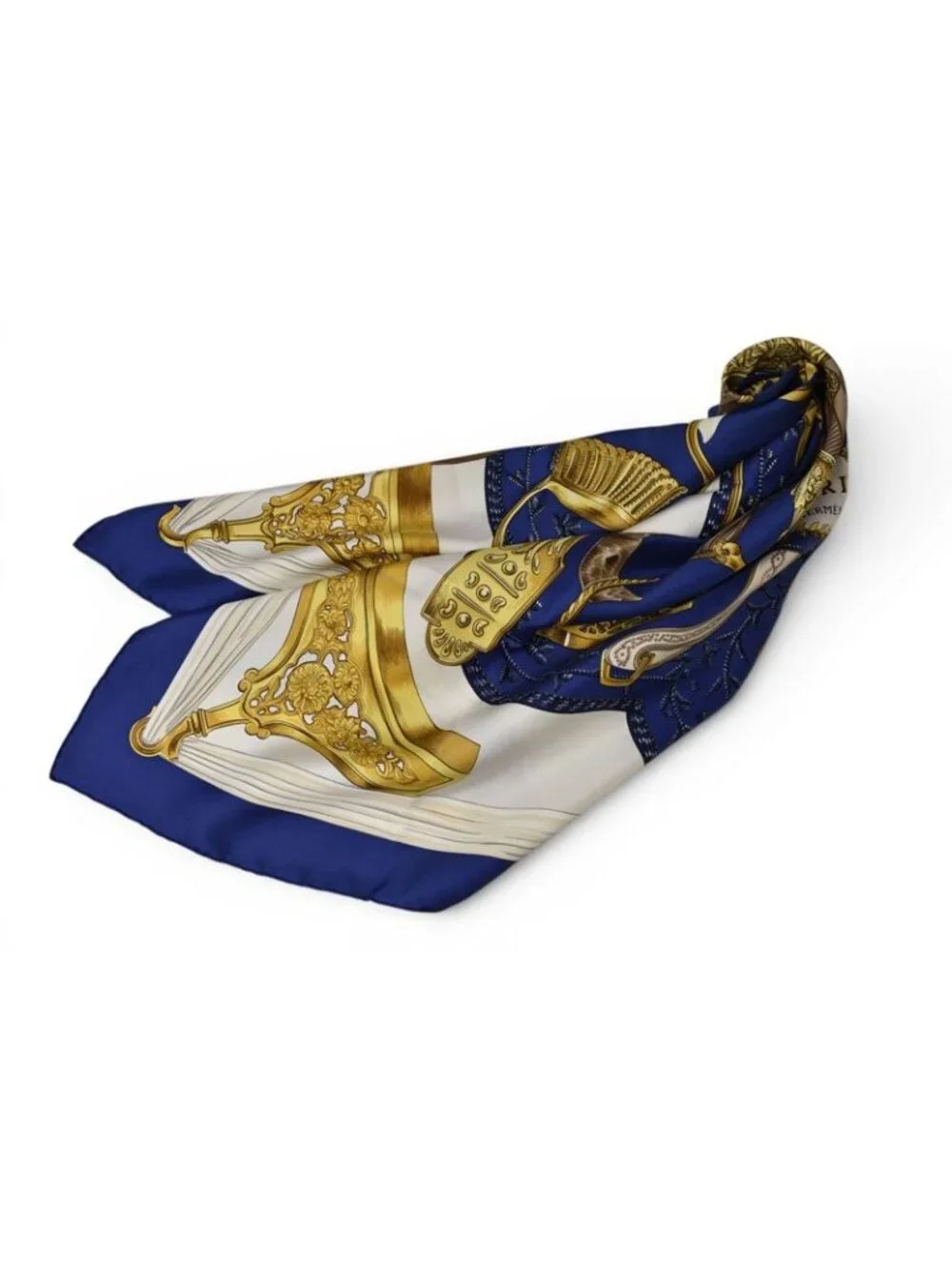 Hermes Carre 90 Scarf Vintage Etriers Stirrup Fantasy Blue